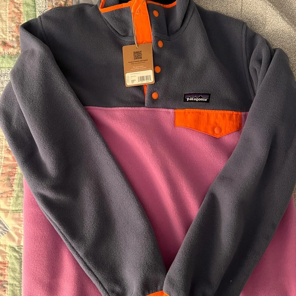 Patagonia Blue, Purple and Orange Fleece Pullover - Picture 2 of 3